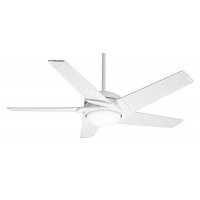 Casablanca 59091 Stealth 54-inch Snow White Ceiling Fan with Hi-Gloss Snow White Blades and Cased White Glass Light - B00I1XUQLQ